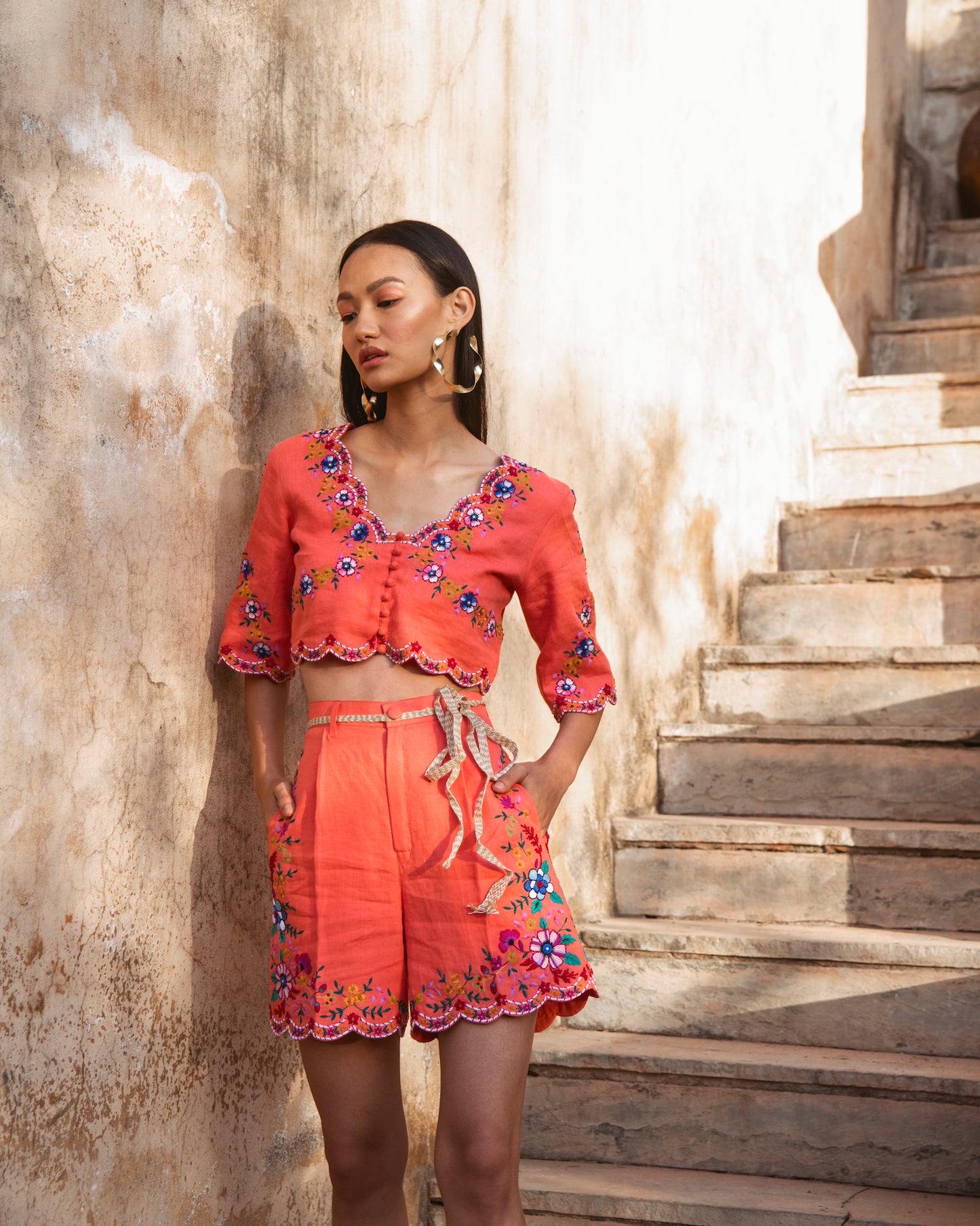 Fleur High-Waist Shorts