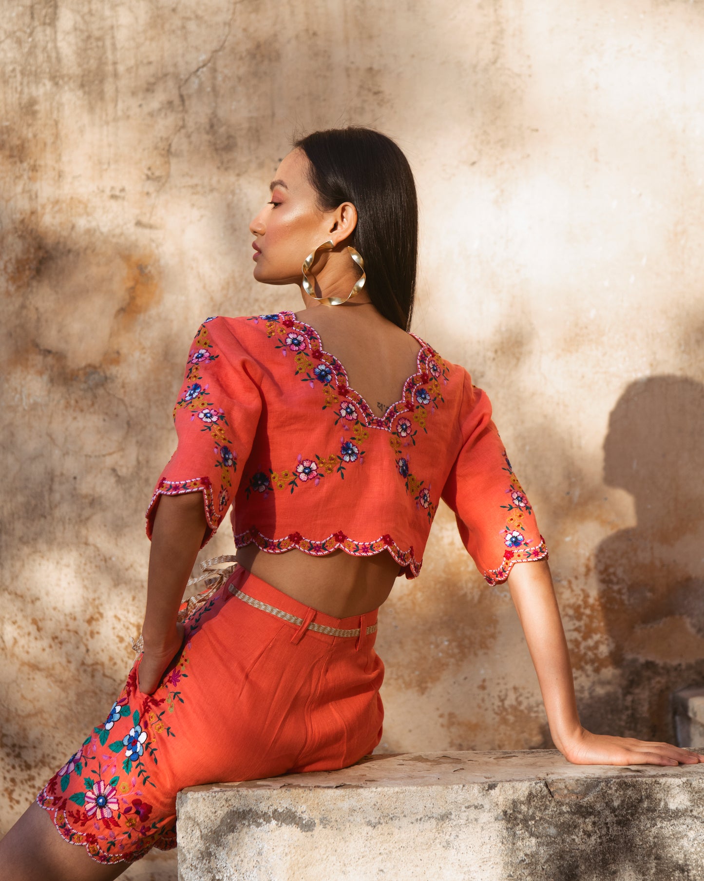 Fleur High-Waist Shorts